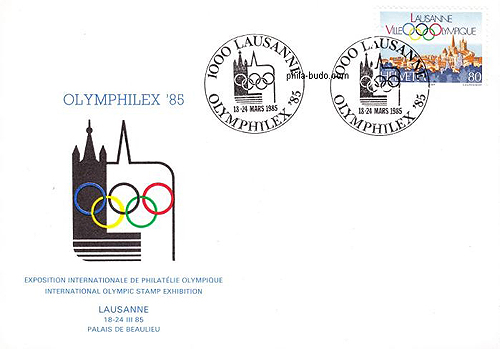 Olymphilex 85 Exposition internationale de philatélie olympique, Lausanne - 1985