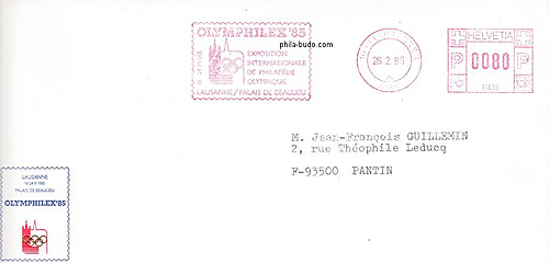 Olymphilex 85 Exposition internationale de philatélie olympique, Lausanne - 1985