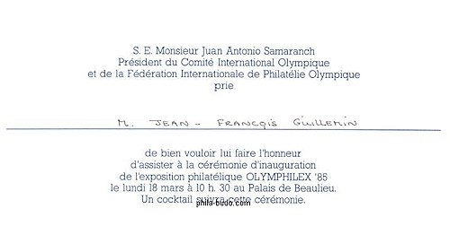Olymphilex 85 Exposition internationale de philatélie olympique, Lausanne - 1985